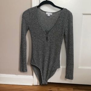 Nordstrom long sleeve gray bodysuit